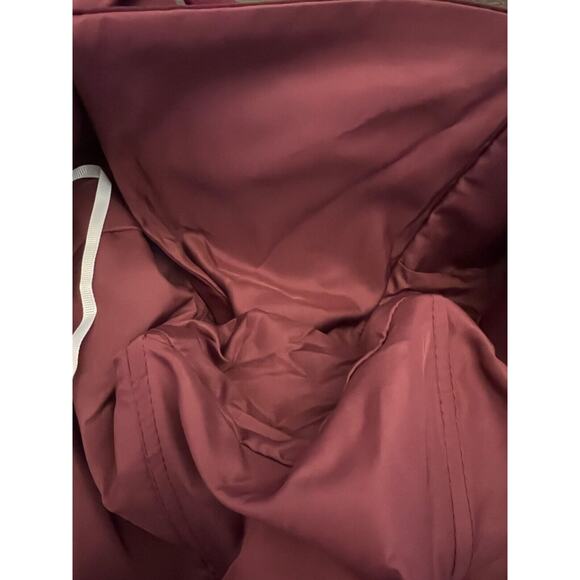 DRESS Sale Formal Dress Womens Maroon A Line Chiffon Short Sleeve Dress Sz 10 - Picture 6 of 7